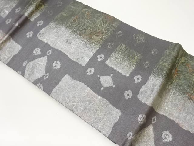 JAPANESE NAGOYA OBI / KINGINSAI / WOVEN GEOMETRIC